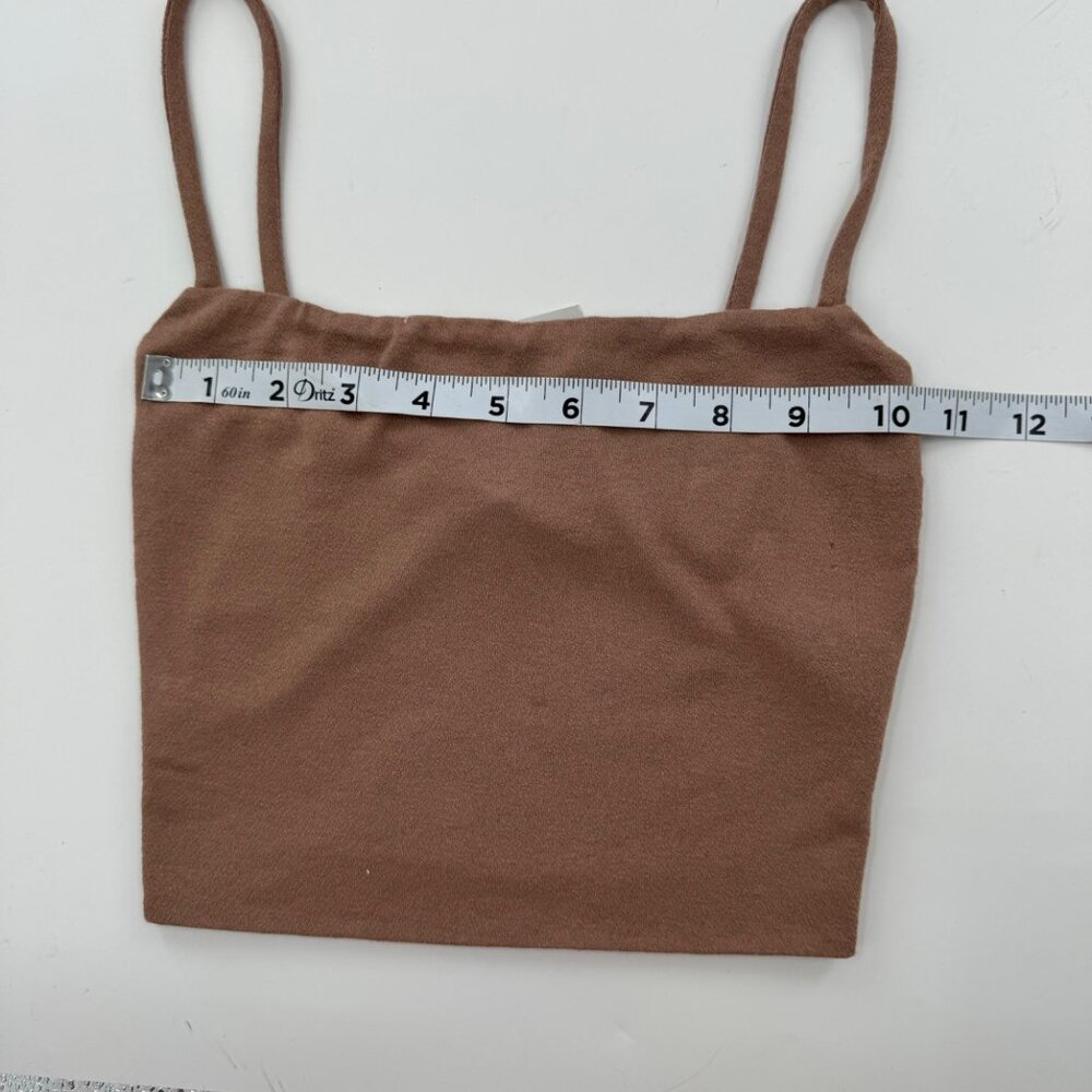 NWT - Naked Wardrobe Brown Spaghetti Strap Crop Top XS Viscose/Spandex - Picture 6 of 7